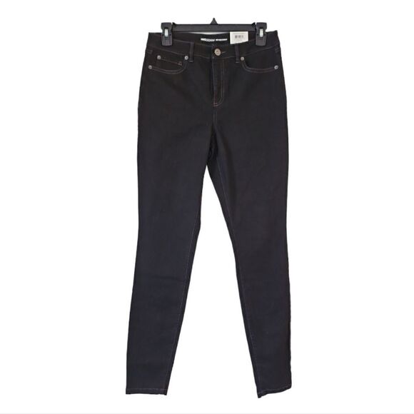 INC Women Mid Rise Skinny Leg Jeans Deep Black Size 8/29 NWT - Picture 1 of 7